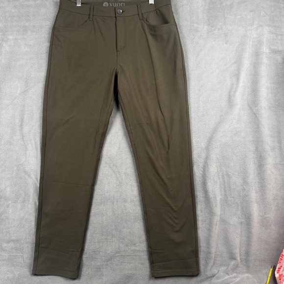 Vuori Other - Vuori Mens Meta Pant Dark Olive Green Technical Stretch 5-Pocket Trousers 33x30